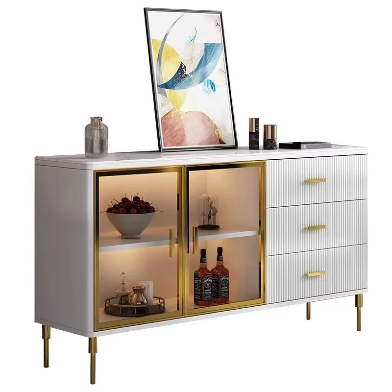 Modern luxe woonkamermeubilair houten glazen dressoir, consoletafel opbergkast