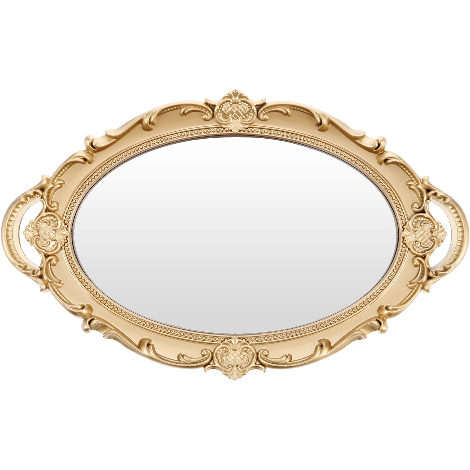 

Arch Mirror Baroque Bow Tray Boho Round Bling Glass Arched Beaded Bronze Clean Room Decor