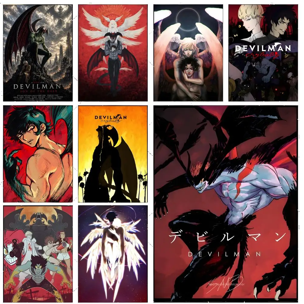 Dark Horror Anime D-Devilman Crybaby Poster, Premium-Dekorationskunst und Geschenk für Haushalt, Wohnzimmer, Heimdekoration