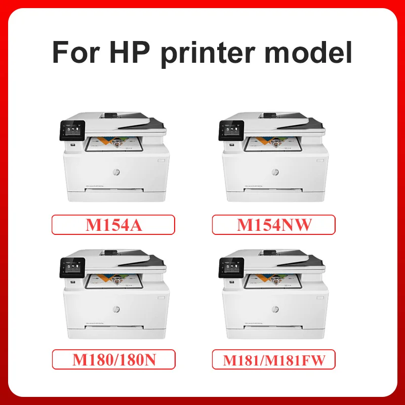 Compatible 205A Toner Cartridge for HP Color M154A M154NW M180 M180N M181 M181FW M154 CF530A CF531A CF532A CF533A Printer Refill