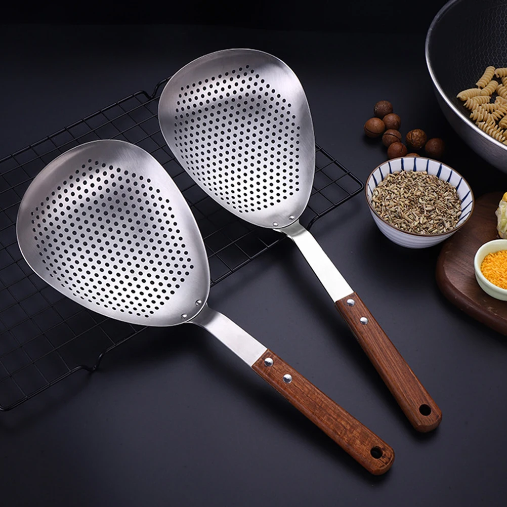 

Stainless Steel Pepper Spoon Frying Strainer Fryer Oil Draining Basket The Kitchen Noodle Ladle