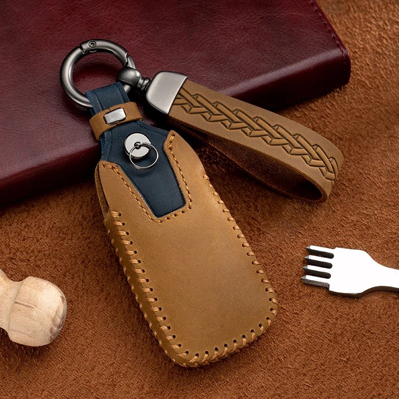 

Leather Folding Key Case Bag Cover for Audi A1 A3 A4 A5 A6 A7 Q3 Q5 S6 B6 B7 B8 C6 8P 8V 8L TT RS Car Shell Keychain Protector