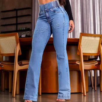 2024 neue Jeans für Frauen Mode Hohe Taille Lange Hosen Abnehmen Bein Dünne Jeans Plus Größe Streetwear Hosen Alle Saison Tragen