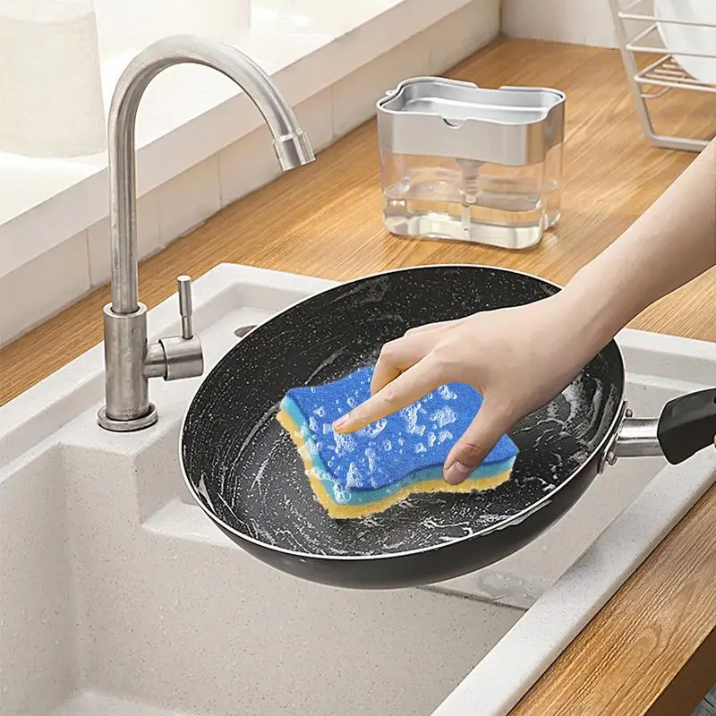 Dishwashing Sponge For Kitchen Non-scratch Dishwashing Sponge Scrub Pads Sponges Double Sided Scrubbing Sponge For Hotel