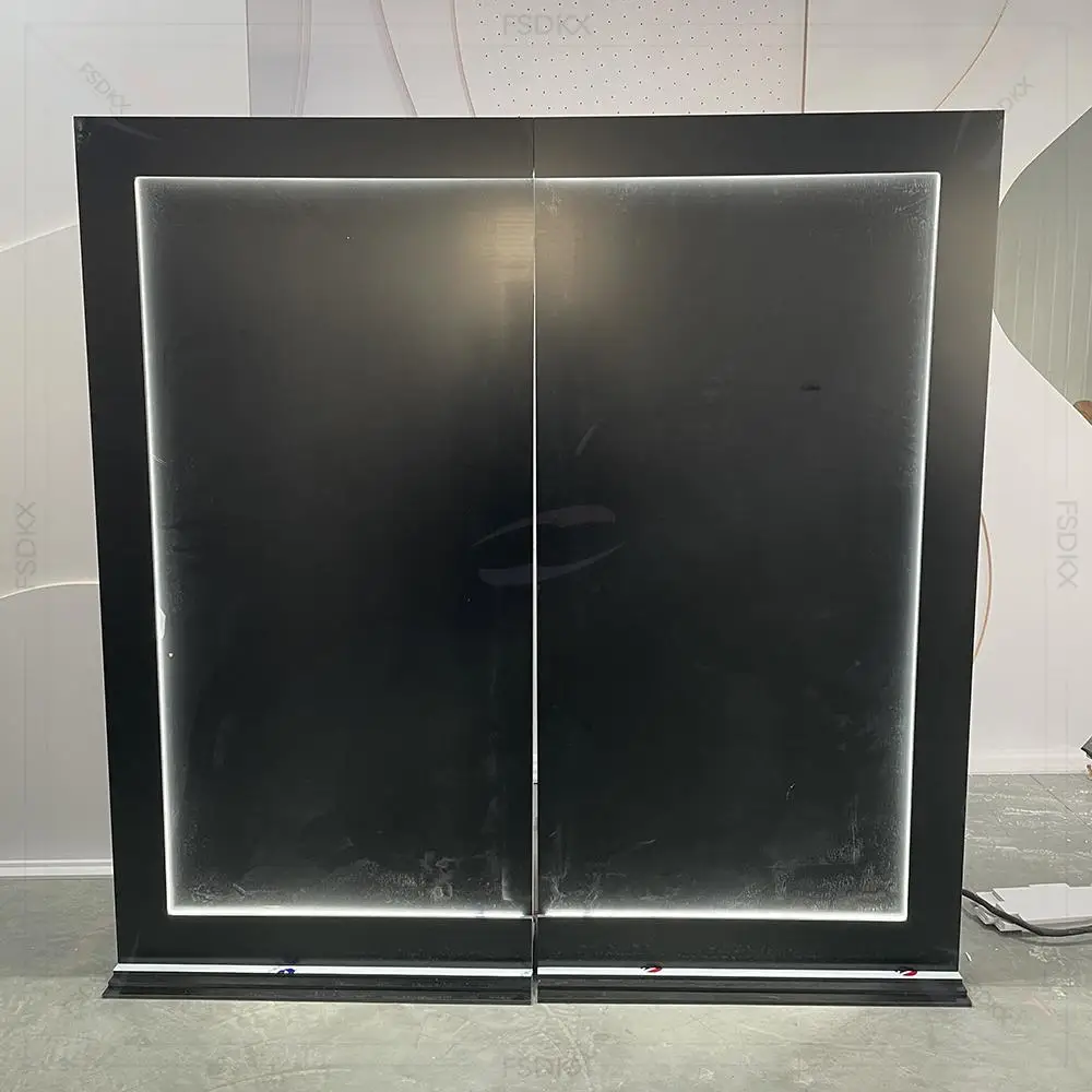 

FSDKX New Customized Black Arch Acrylic Stage Led Background Light PVC Photography Wedding Backdrop