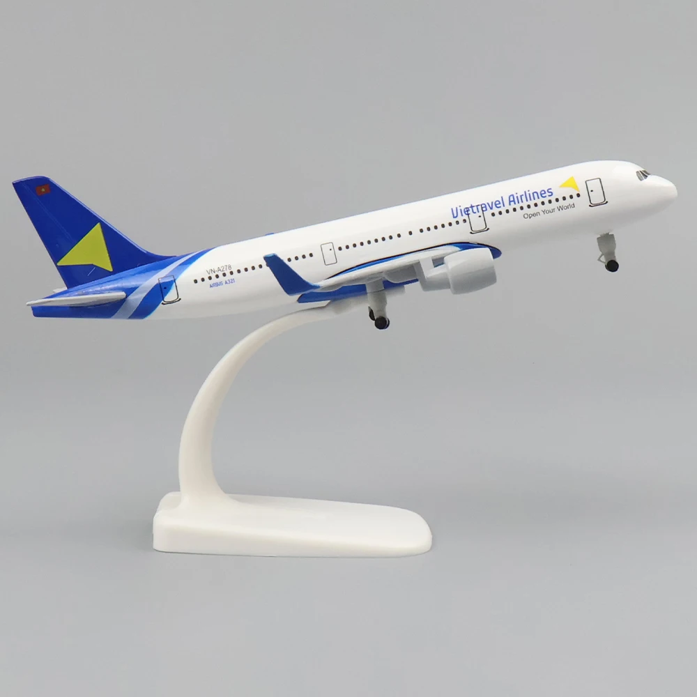 Metal Aircraft Model 20 Cm 1:400 Yueyue A321 Metal Replica Alloy Material With Landing Gear Toys Collectibles Birthday Gift