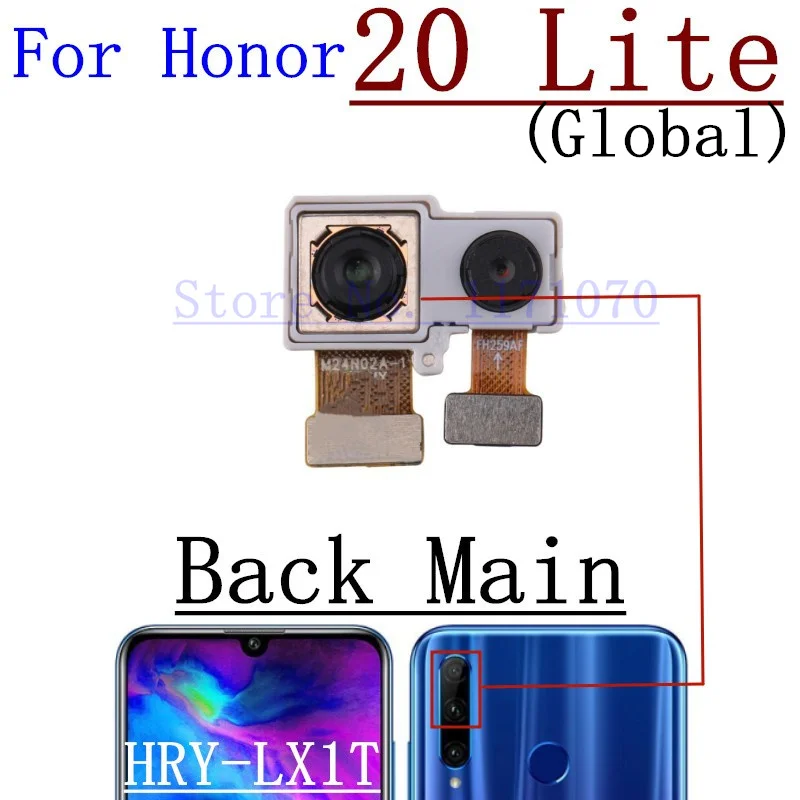 Original Rear Main Camera For Huawei Honor 20 Lite Golbal Back Wide Ultrawide Front Camera Phone Module Flex Cabe Parts