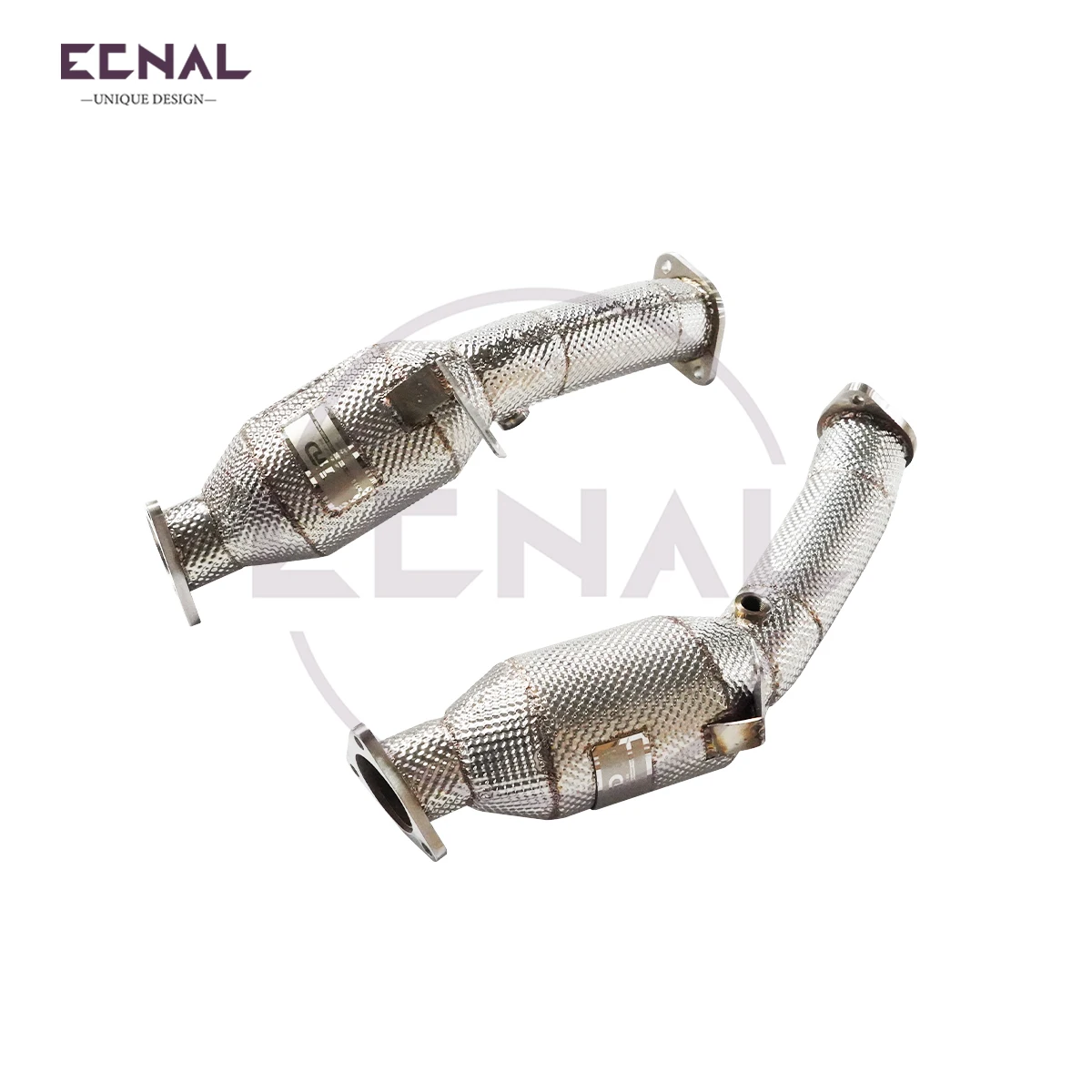 Ecnal Exhaust Downpipe for Nissan 370Z VQ37 3.7L High Quality SUS304 Sport Exhaust Pipe System with Catalytic Converter