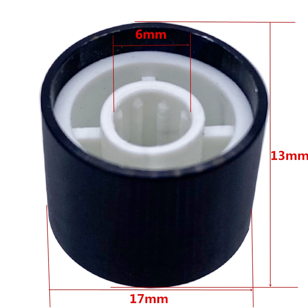 17*13mm  Aluminum Alloy Potentiometer Knob  Encoder Volume Control Audio Knob for 6mm Shaft Hole ( Knurled Shaft Dia/D-axis)