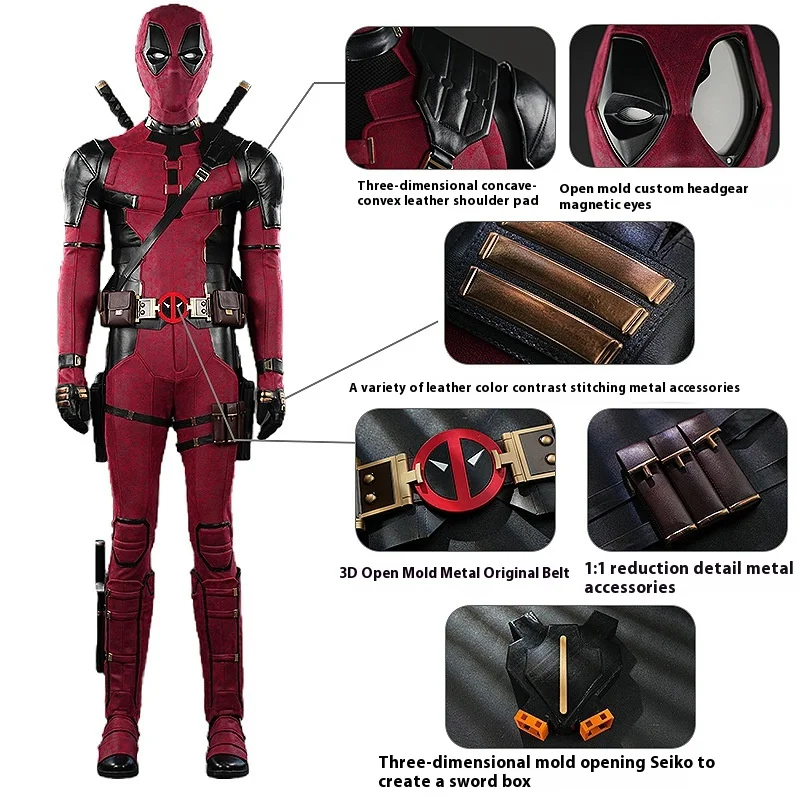 

Deadpool Wearable Cos Prop Detachable Eyes Wade Wilson Cosplay Costume Halloween Comic-Con Party Masquerade Carnival Props Adult