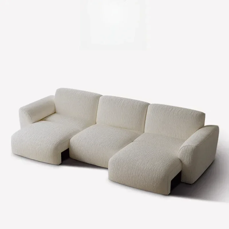 

Electric function Grande sofa, living room small apartment fabric straight row intelligent telescopic sofa bed