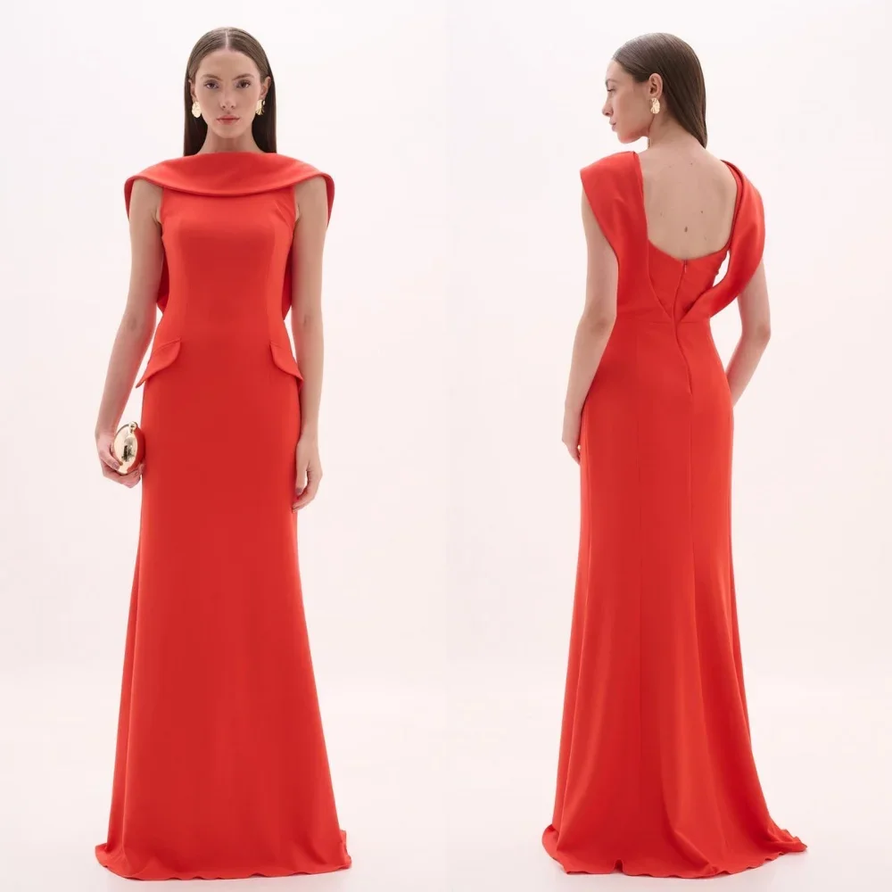 Jersey Ruched Clubbing A-line High Collar Bespoke Occasion Gown Midi Dresses