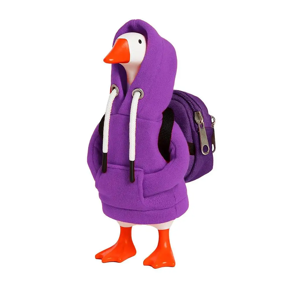 5 Inch Goose Outfits Red Hoodies Soft Solid Color Mini Porch Goose Hoodies Desk Goose Outfits Clothes for Table Decoration