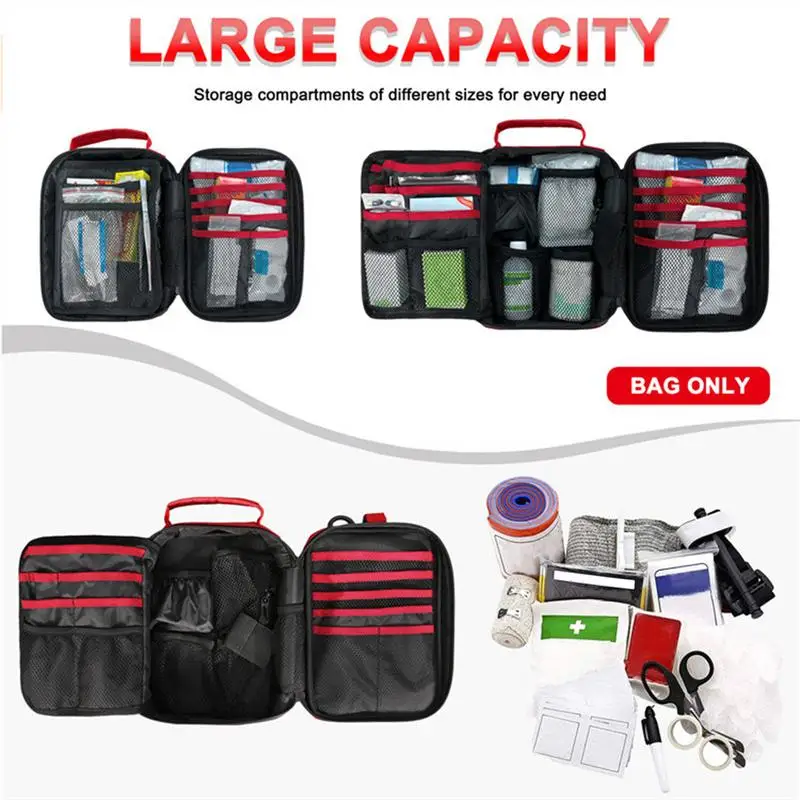 Travel Rescues Pouch Outdoor Portable Storage Rescues Bag Partition Design Storage Aid Bag for Outdoor Adventures Hiking Picnic