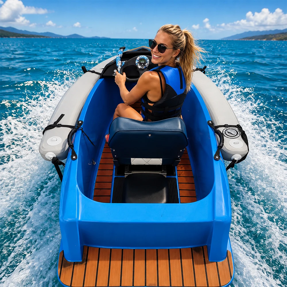 Factory Direct High Performance Fiberglass Electric Kart Boat Mini Jet Ski Boat for Water Park and Rental Business