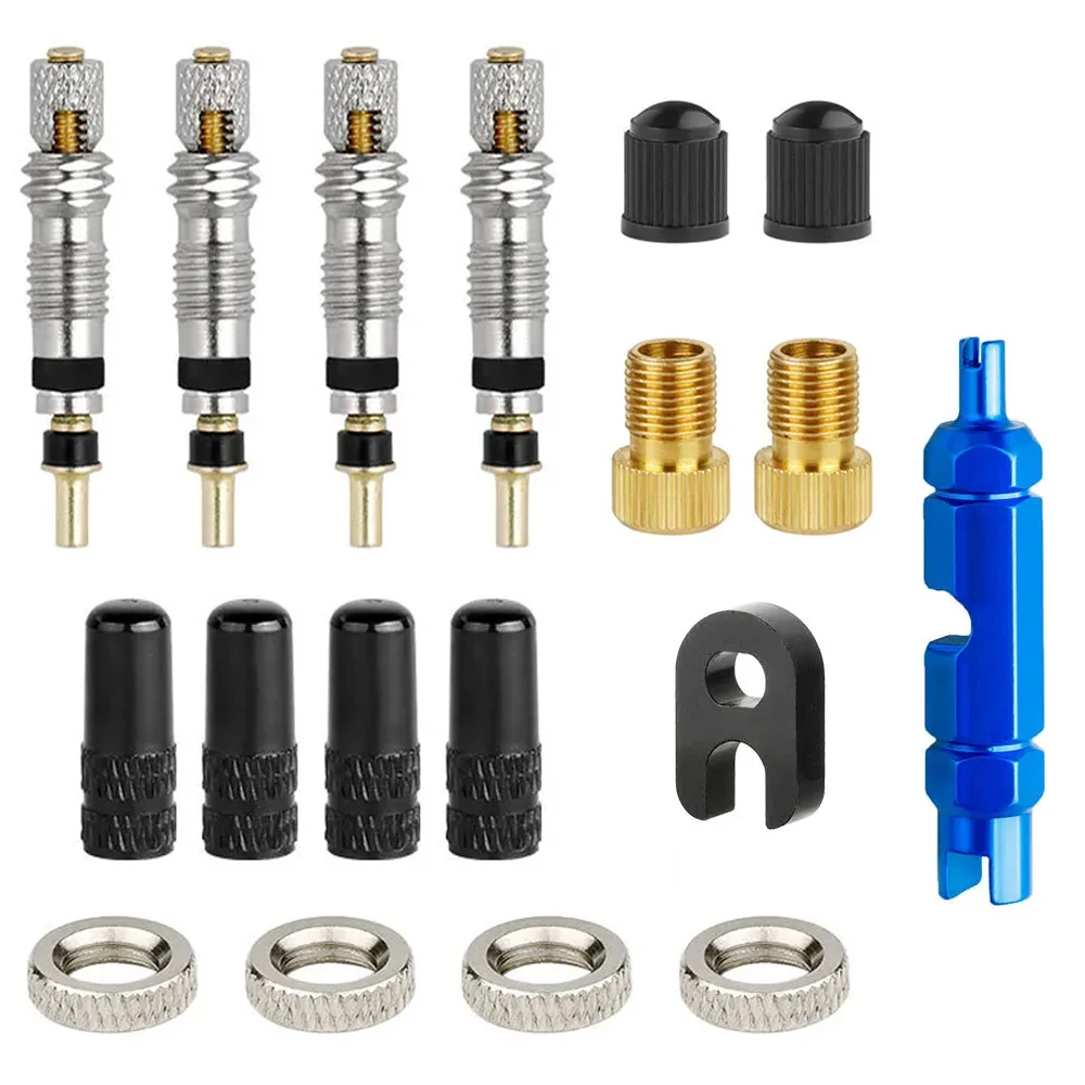 6/18Pcs Bicycle Valve Core French Nozzle Adapter Inflation Pump Accessories Tubeless Tire Replacements Parts Tire Repair Tools