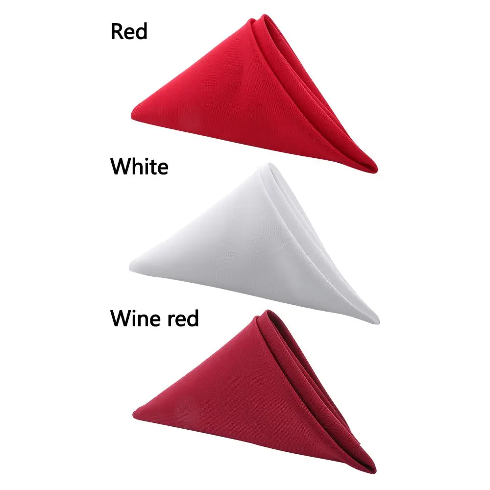 Wedding Decoration Washable Table Linen Wedding Table Cloth Cloth Napkins Solid Red Dinner Napkins