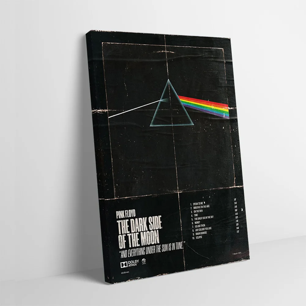 الوردي فلويد الجانب الداكن من القمر المشارك تخصيص مطبوعة قماش اللوحة للصور جدار الفن الديكور الداخلي غرفة المنزل