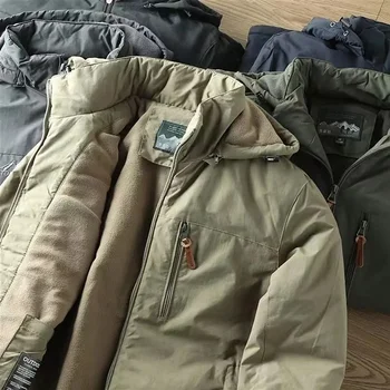 Casual Warm Military Tactical Coat Men Large Size Jacket Autumn Winter Padded Thickened Outdoor Punching Hiking Jacket Men's Top 6