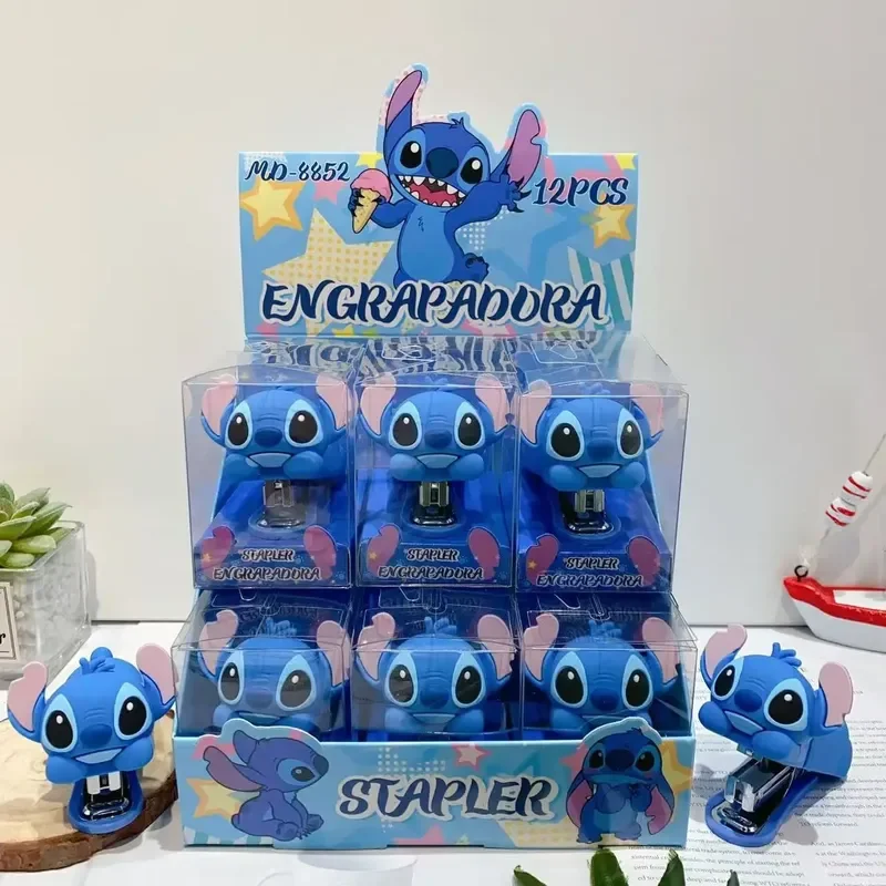 Stitch estilo grampeador silicone lilo e ponto estatueta grampeador de mesa material de ligação de escritório crianças material escolar presentes