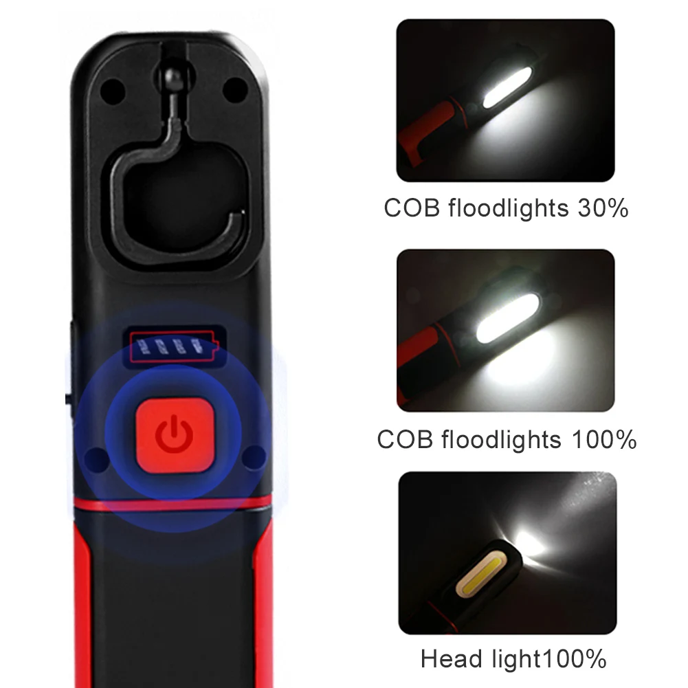 5 واط المحمولة COB ضوء العمل قابل للتعديل متعددة الوظائف المغناطيسي مصباح يدوي للطوارئ USB شحن مصباح العمل المغناطيسي #4