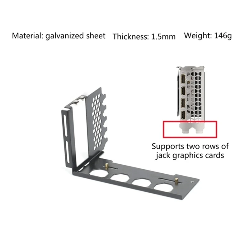 Vertical GPU Mount Bracket Graphics Card Holder, Video Card VGA Support Rack Metal Support for DIY Computer(B)-A09I