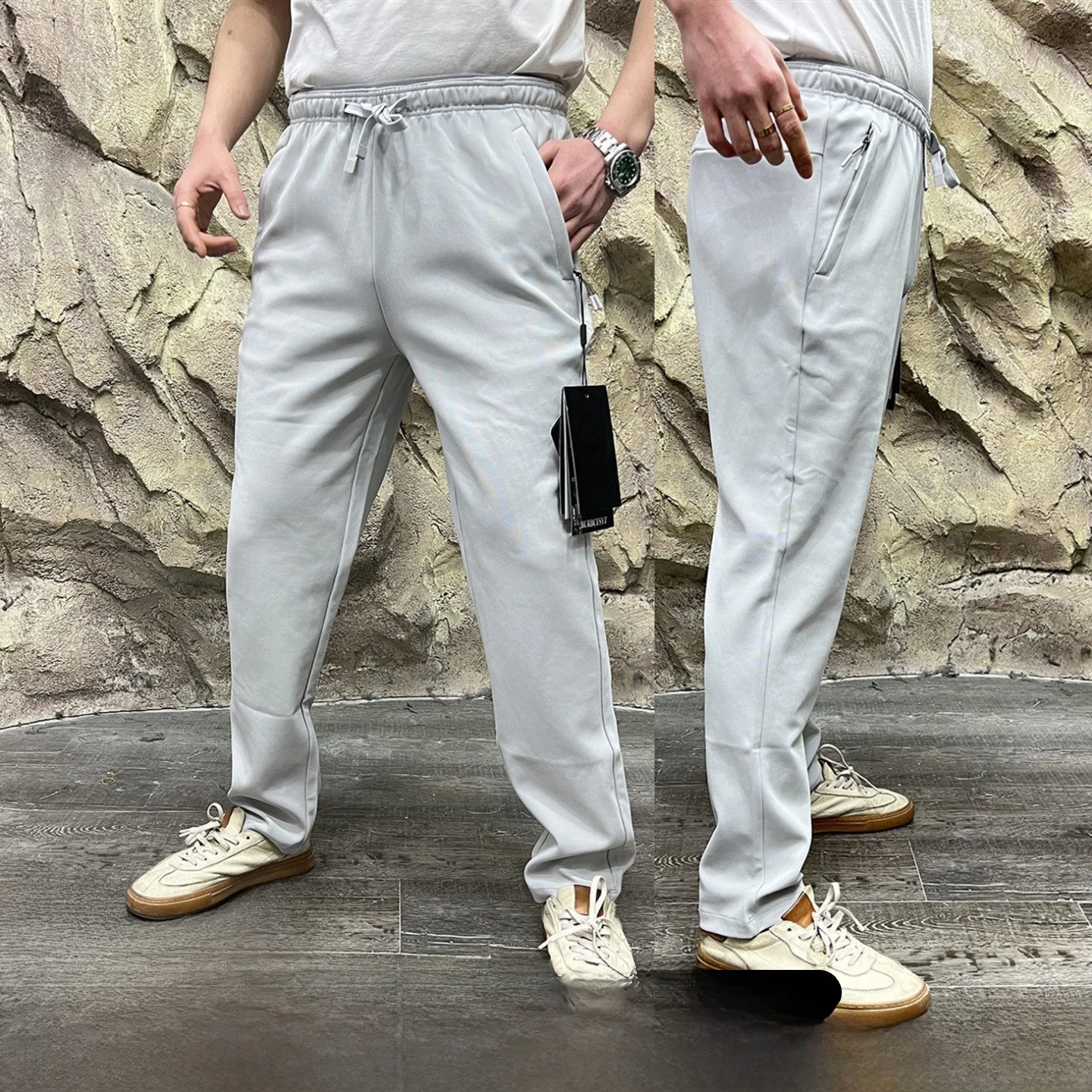 

Высокоэластичные быстросохнущие прямые повседневные брюки для активного отдыха, весенне-осенние, высококачественные спортивные свободные брюки для молодых мужчин