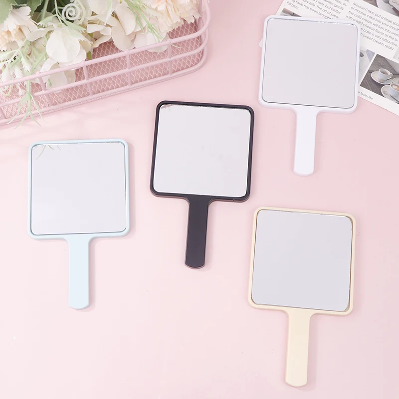 Handheld Makeup Mirror Square Makeup Vanity Mirror With Handle Hand Mirror SPA Salon Compact Mirrors Cosmetic Mirror For Women