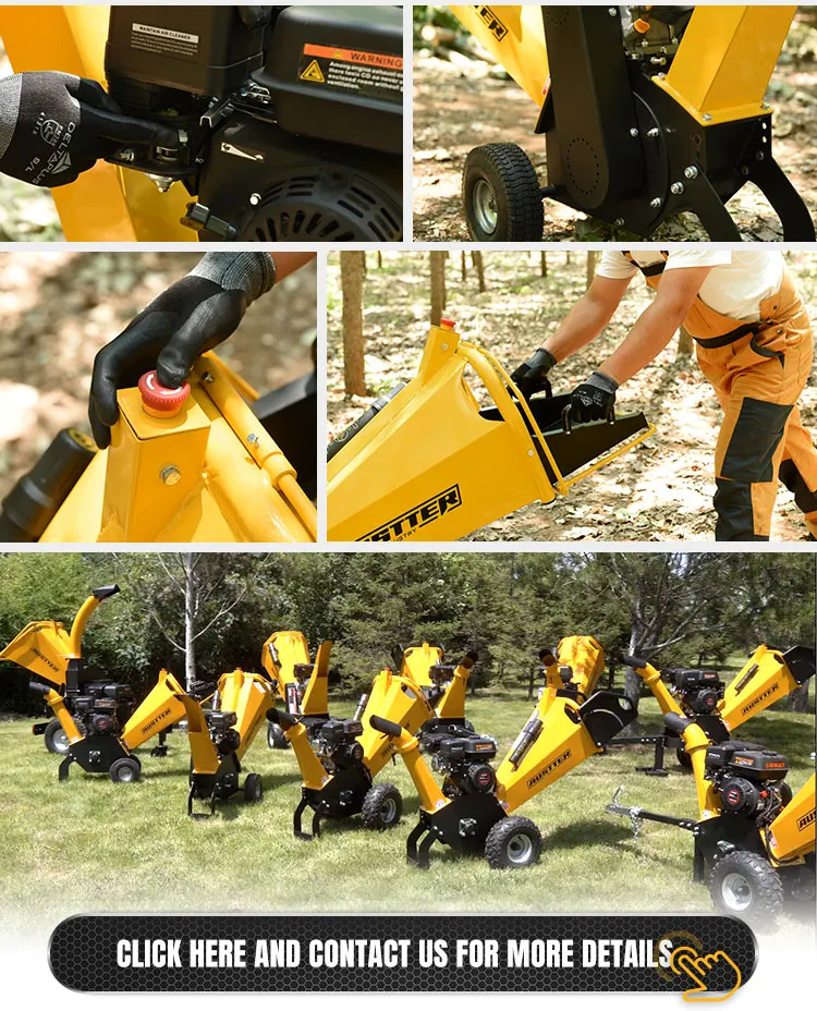 معالج الحطب الصغير 7 حصان قابل للقطر ومعتمد من CE ماكينة تقطيع الخشب الصغيرة التي تعمل بالبنزين لفرع الطحن