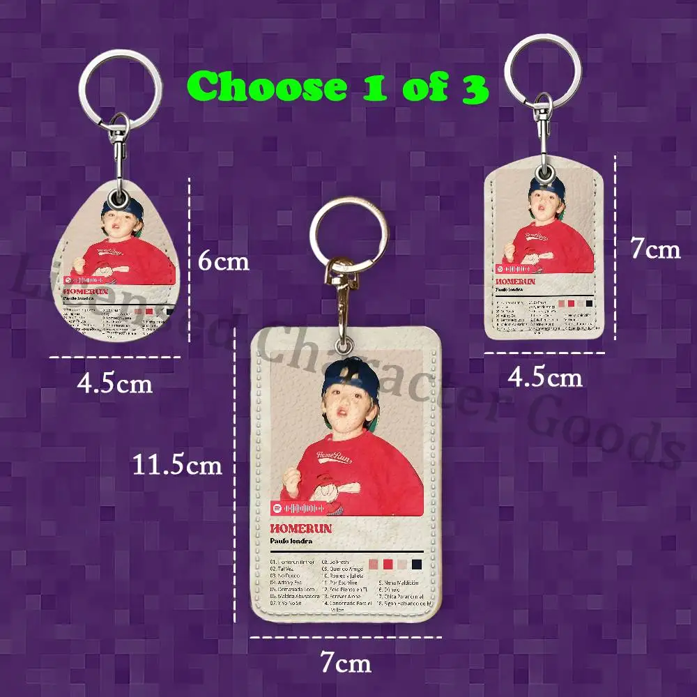 P-Paulo L-Londra HOMERUN Rectangle Card Case Keychain Access Card Bag Key Tag Ring Leather Card Holder Key Ring Access - view 5