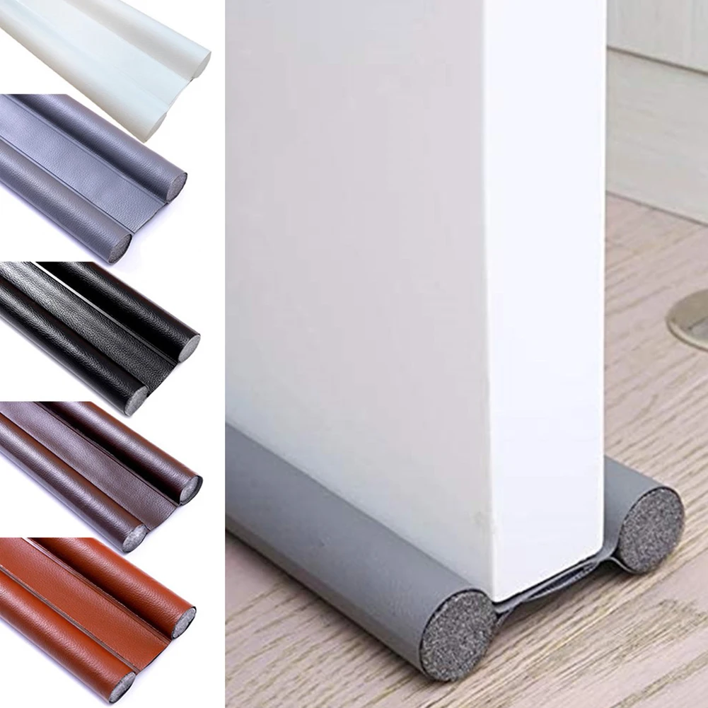 1pc 96cm Waterproof Door Seal Strip Under Door Draft Stoppers Double Draught Gray/Black/Dark Brown/Light Brown/White