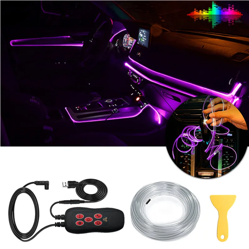 

4M Car USB Decorative Ambient Lamp For BMW VW Benz Volvo Kia Ford Opel Suzuki Audi Toyota Lexus Cadillac Mini Auto Neon Lighting