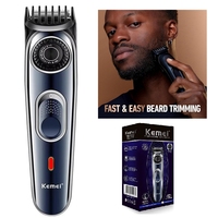 Kemei Cordless Adjustable 1-10mm Hair Trimmer For Men Face Beard Trimmer Rechargeable Edge Hair Clipper Electric Lithium Battery