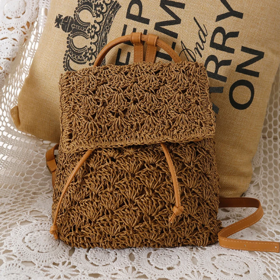 Summer's straw flip backpack n - Embroidery Bali review and price