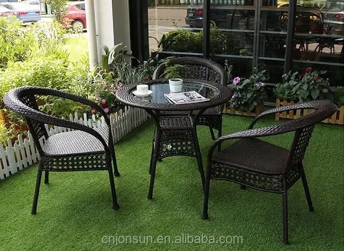 Balcony used exotic outdoor furniture 5pcs chair table