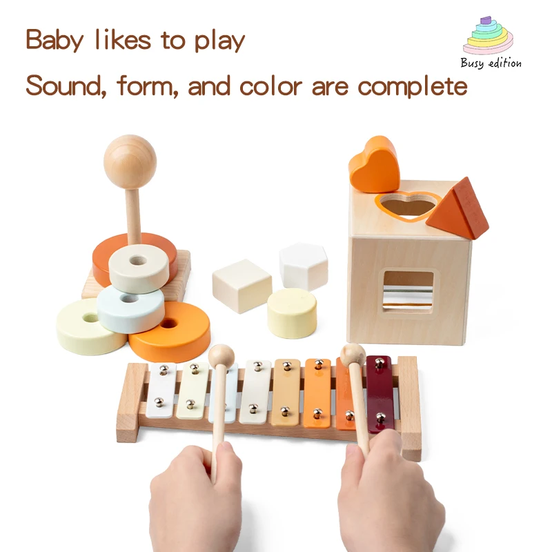 Musikinstrument-Spielzeugset, 3–6 Montessori-Geschenk für frühes Lernen, pädagogische Werkzeuge aus Holz für Kindergartenmusik, perfekt als Gi
