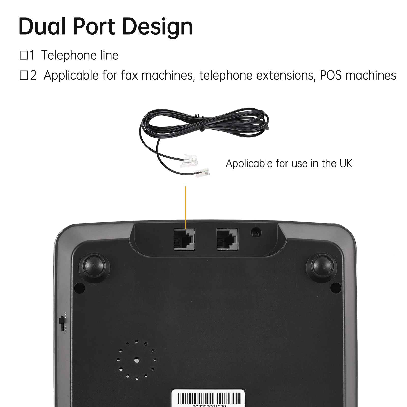 Desktop Corded Landline Phone Big Button for Seniors Phone with LCD Display Flash/ Redial/ Hands Free Functions Dual Ports