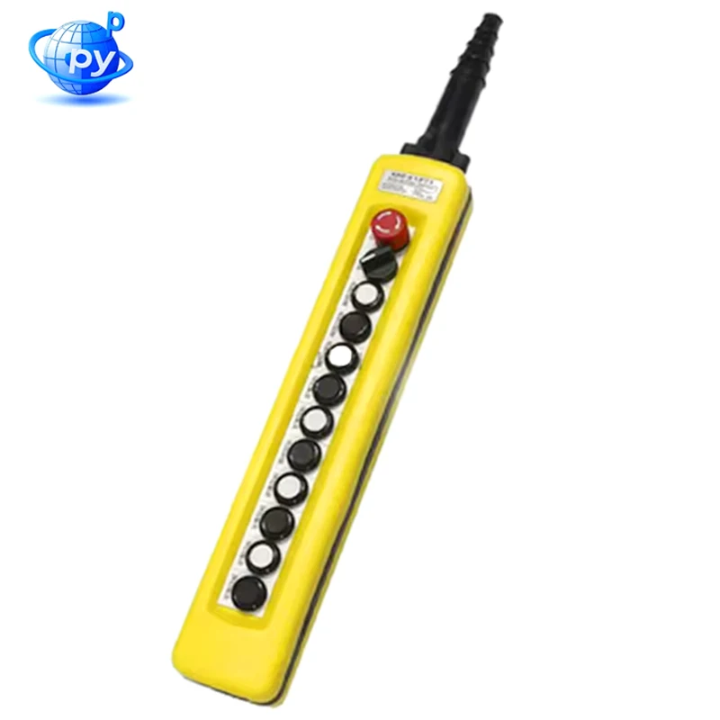 XAC-A1271 12-Button Crane Hoist Pendant Control Station with Emergency Stop,  Waterproof Industrial Push Button Switch 250V 5A