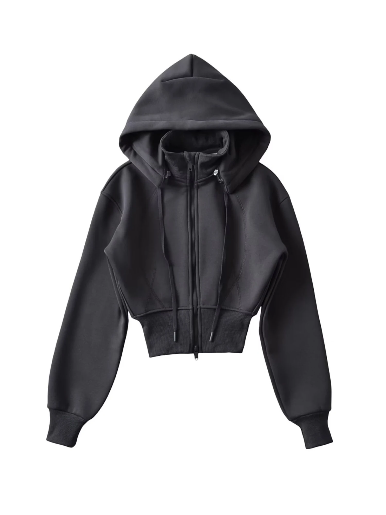 المرأة المشمش اقتصاص البلوز خمر Harajuku Y2k سحابات أكمام طويلة البلوز البلوز قمة 2000s موضة الملابس الخريف