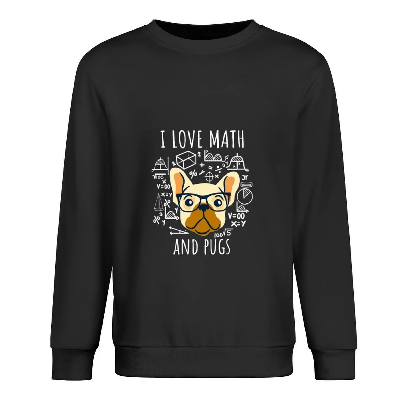 

Love Math Pugs Funny Pug Dog Lover Gift Pullover men wear male clothes winter clothes japanese style men's sweatshirt