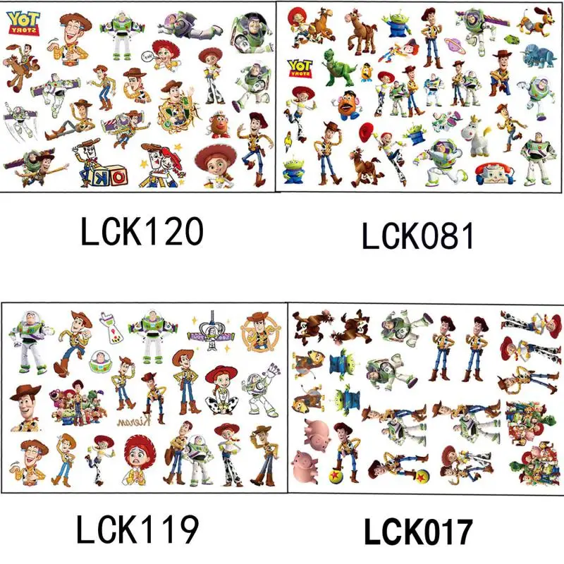 

4 шт./компл., Новая мультяшная история игрушек Диснея, временные татуировки, наклейки, водонепроницаемая татуировка для забавного подарка на день рождения