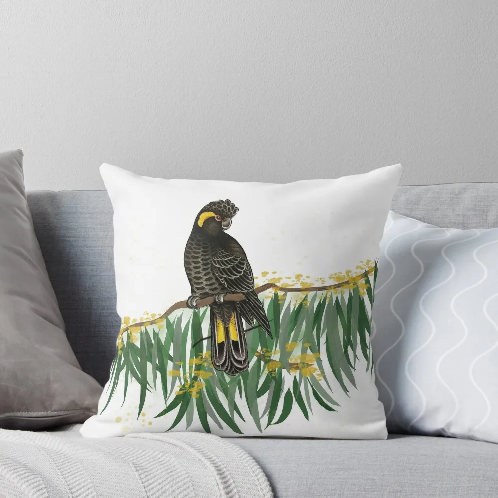 Yellow Tailed black Cockatoo Throw Pillow Christmas Pillows Throw Pillow Covers Decorative pillow case