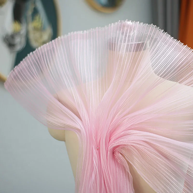 

2Yard/lot Shiny Organza Fabric for Stylist, Tensile Measurement, Multi Color Organ Pleats, Handmade DIY, Hard Mesh,accessories