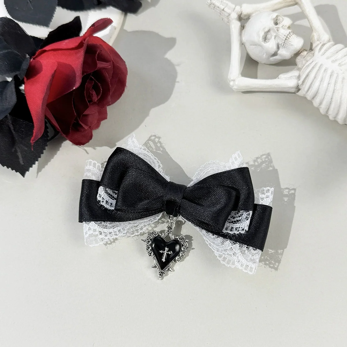 1/3 Stück Haarspange im Gothic-Lolita-Stil, schwarze Schleife, modische Haarspangen für Mädchen, hochwertiger Kopfschmuck – Detail 8