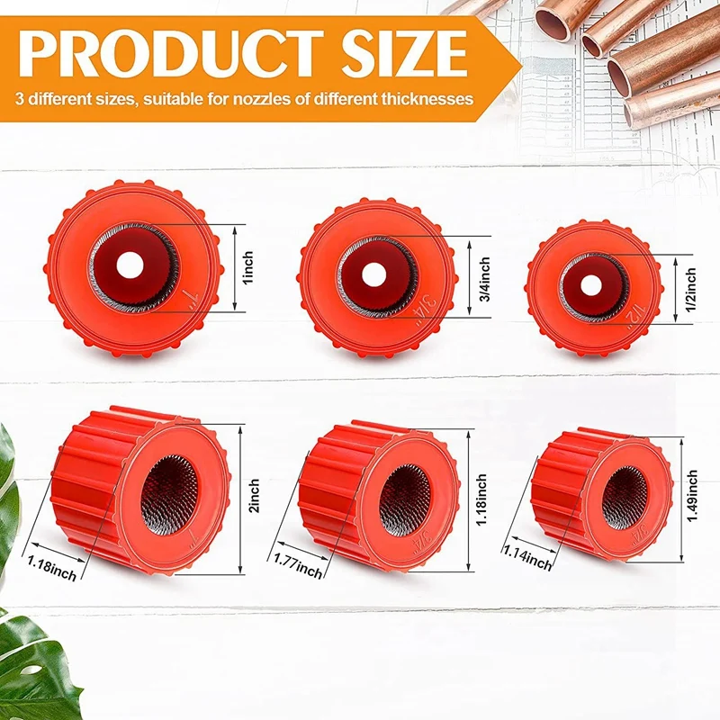 Bộ 6 Ống Đồng Sạch, Tiện Dụng Có Kích Thước Thợ Sửa Ống Nước, Ống Bàn Chải Cọ Rửa Làm Sạch Cho Đồng, ống Đồng Bụi (3 Kích Thước)