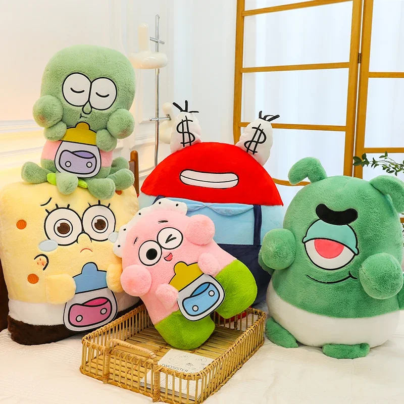 45/55cm Anime Spongebob Squarepants Patrick Star Squidward Eugene H. Krabs Gary Kawaii Stuffed Big Plush Toys Kid Birthday Gifts