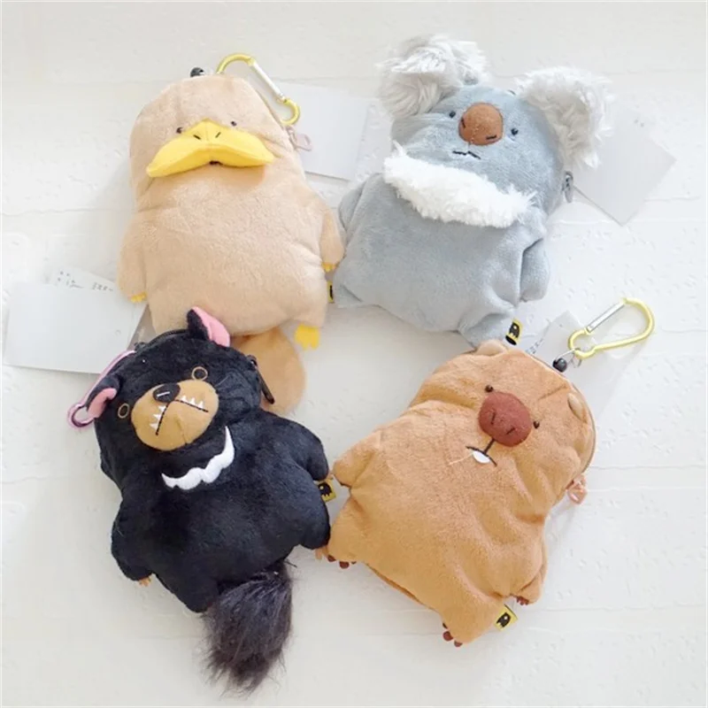 Cartoon Animal Family Coin Purse Platypus Wombat Wombat Tree Bear Plush Doll Card Bag Coin Purse Kid Stuffed Plush Toy Gift