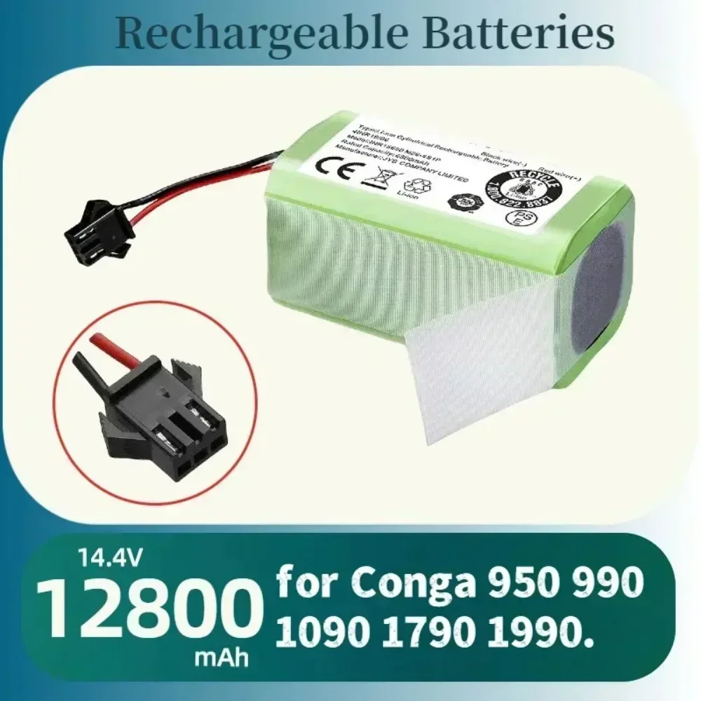 14.4V 12800mAh Conga 990 Li-ion Battery for 1090 Tesvor X500 Ecovacs Deebot N79 N79S DN622 Eufy RoboVac 11 11S RoboVac 30