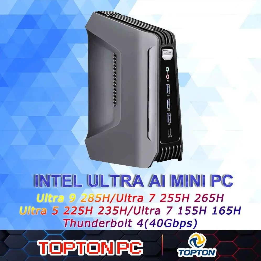 AI Gaming Mini PC Core Ultra 9 285H 7 255H Thunderbolt 4 2xDDR5 2xPCIe 2x2.5G LAN Win11 RGB Computer WiFi6 Thunderbolt 4/HDMI/DP