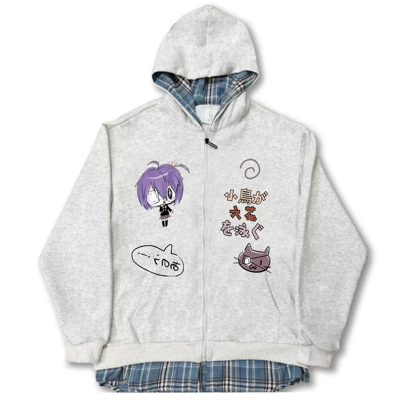 

Толстовка в стиле аниме с принтом «Шесть лепестков вишневого цвета», повседневная, из полиэстера, для осенне-зимнего сезона